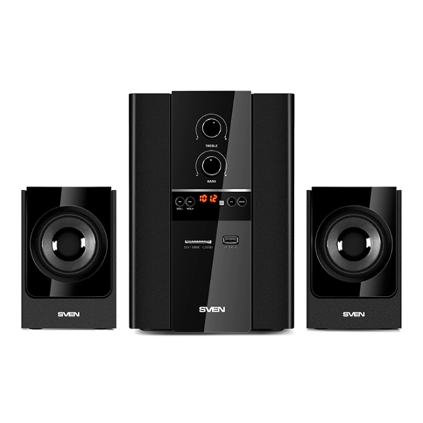 დინამიკი SVEN MS-1820, black (40W, FM, USB/SD, Display, RC) subwoofer: 18W satellites: 22 (2 × 11)W" 2.1