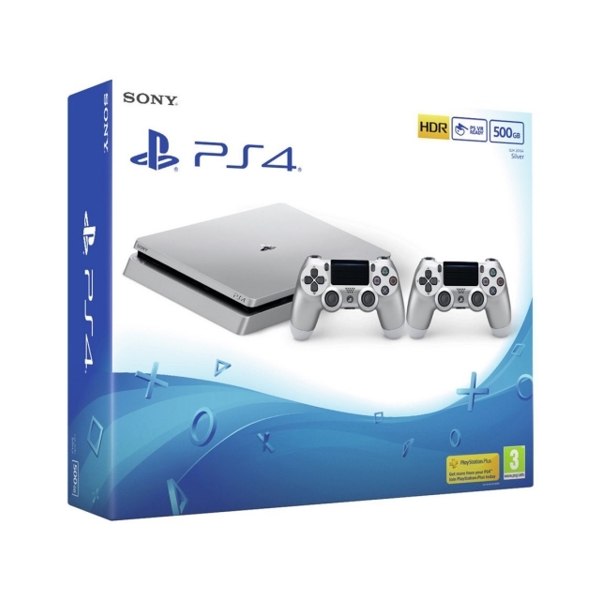 სათამაშო კონსოლი PLAYSTATION 4 CONSOLE 500 GB + EXTRA DUALSHOCK CONTROLLER  (SILVER)\PS4