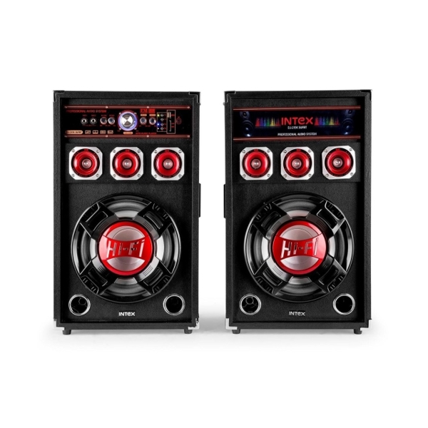 დინამიკი  INTEX DJ215K SUF With FM/SD/USB/BLUETOOTH/Karaoke - IT-DJ215K ერთი მიკროფონით Power Output (R.M.S.) 60W + 60W Power Supply AC 220V