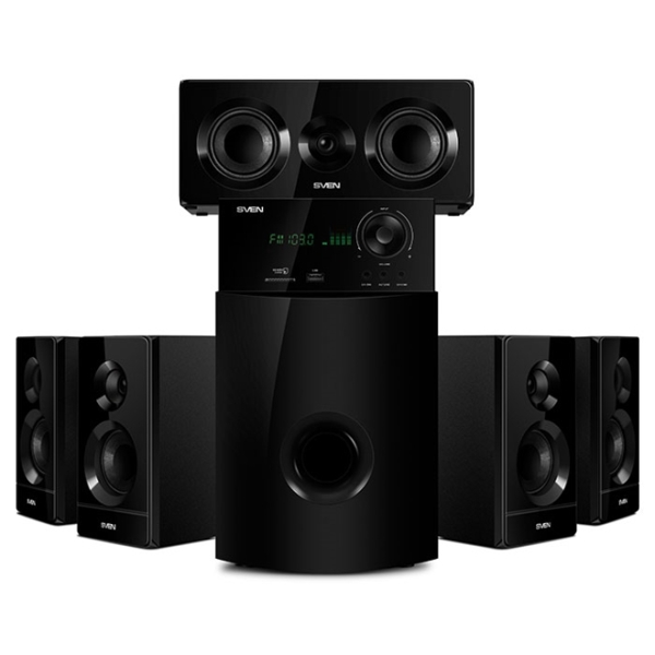 დინამიკი SVEN HT-210, black (125W, Bluetooth, Optical, Coaxial, FM, USB/SD, Display, RC unit) 