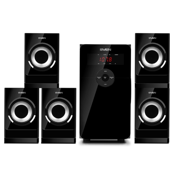 დინამიკი  SVEN HT-201, black (80W, Bluetooth, FM, USB/SD, Display, RC unit)