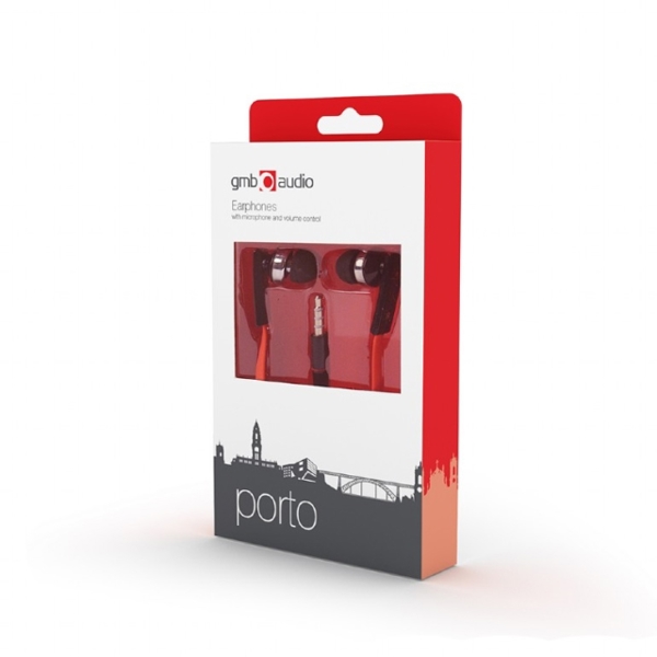 ყურსასმენი  GEMBIRD Earphones with microphone and volume control, ''Porto'' MHS-EP-OPO