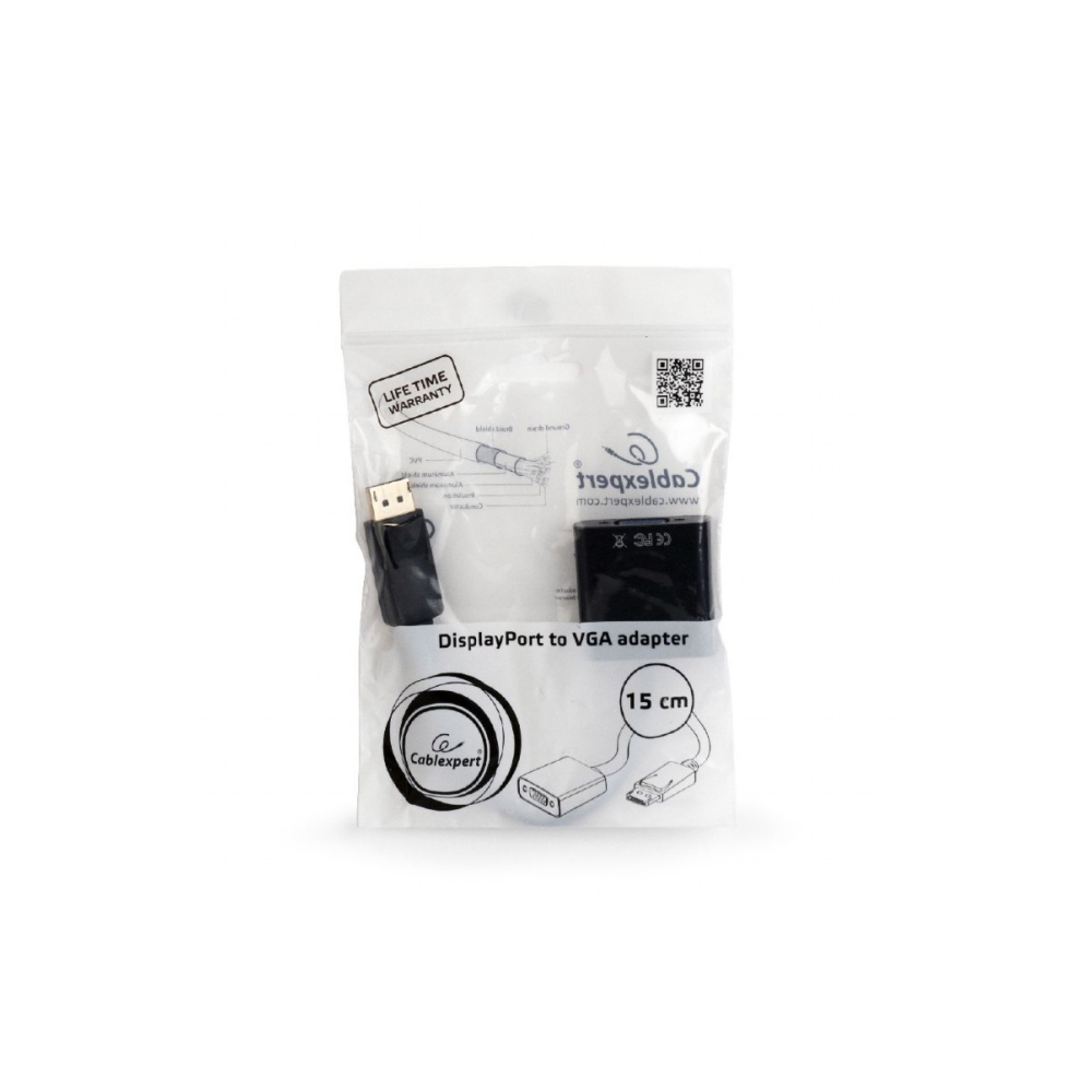 GEMBIRD Mini DisplayPort to VGA adapter cable, black A-m DPM-VGAF-02