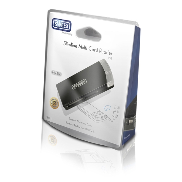 ბარათის წამკითხველი SWEEX Slimline Multi Card Reader USB - CR011