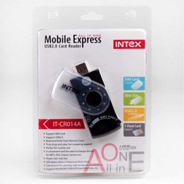 ბარათის წამკითხველი INTEX With Sim Slot Mobile Express IT-CR014A