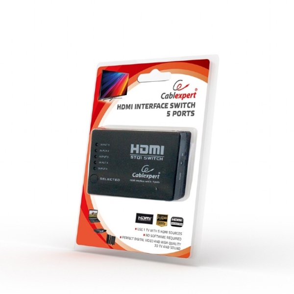 GEMBIRD HDMI interface switch, 5 ports DSW-HDMI-53