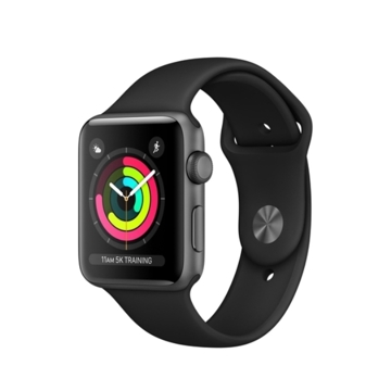 Smart საათი APPLE WATCH SERIES 3 GPS 38MM SPACE GREY ALUMINIUM CASE WITH BLACK  (MQKV2FSA)