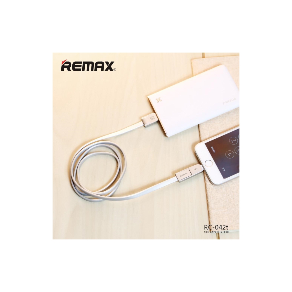 მობილურის დამტენი REMAX Strive 2 in 1 Cable RC-042t Silver