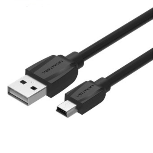 კაბელი VENTION VAS-A58-B050 USB2.0 A Male to Mini 5 Pin Male Cable 0.5M Black