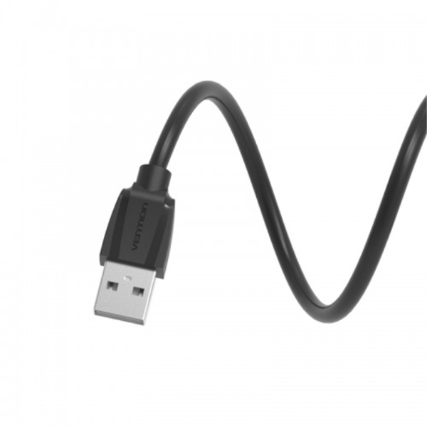 USB კაბელი VENTION  Cotton Braided USB2.0 A Male to Micro B Male Cable 1M Black Metal Type Gold Plated