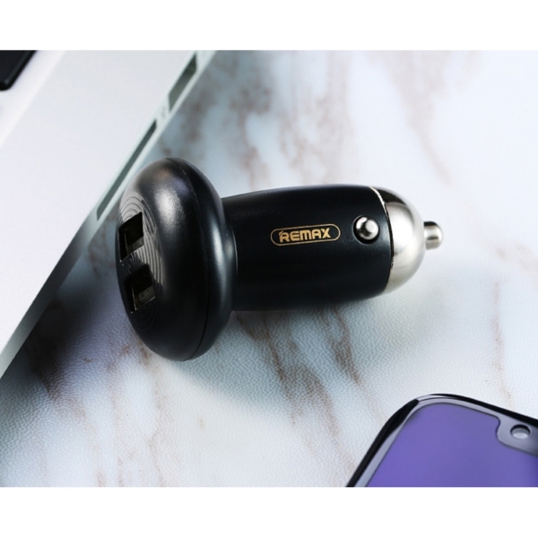 მანქანის დამტენი REMAXR 2.1A Dual USB Mushroom-Head Charger RCC210 Black