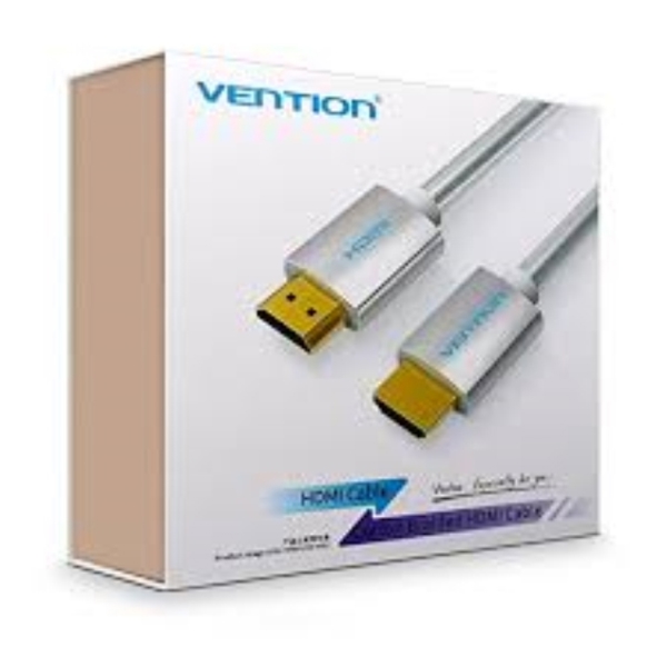 HDMI კაბელი VENTION AABIJ Cotton Braided HDMI Cable 5M Silvery Metal Type