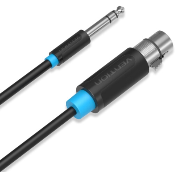 აუდიო კაბელი VENTION BBEBJ 6.5mm Male to XLR Female Audio Cable 5M Black