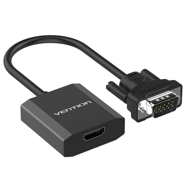 გადამყვანი Vention metal VGA to HDMI converter with female micro USB and audio port ACEB0