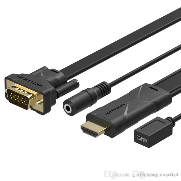 გადამყვანი VENTION ABCBG Flat HDMI to VGA Cable 1.5M Black