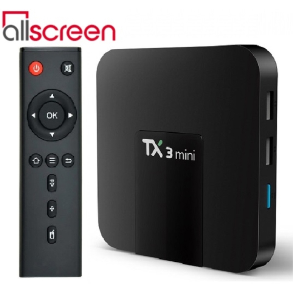 Allscreen Android Tv Box smart tv TX3 MINI 1GB RAM 8GB ROM Android 7.1 Amlogic S905W Quad Core Support 4K