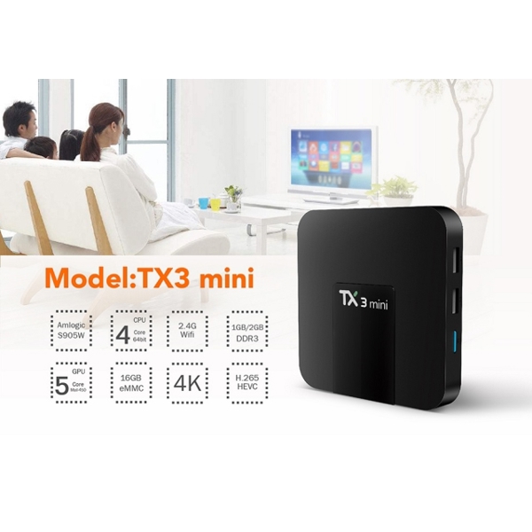 Allscreen Android Tv Box smart tv TX3 MINI 1GB RAM 8GB ROM Android 7.1 Amlogic S905W Quad Core Support 4K