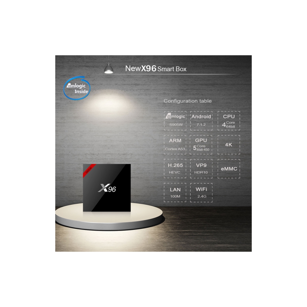 Allscreen Android Tv Box smart tv X96 2GB RAM 16GB ROM Android 7.1 Amlogic S905W Quad Core Support 4K