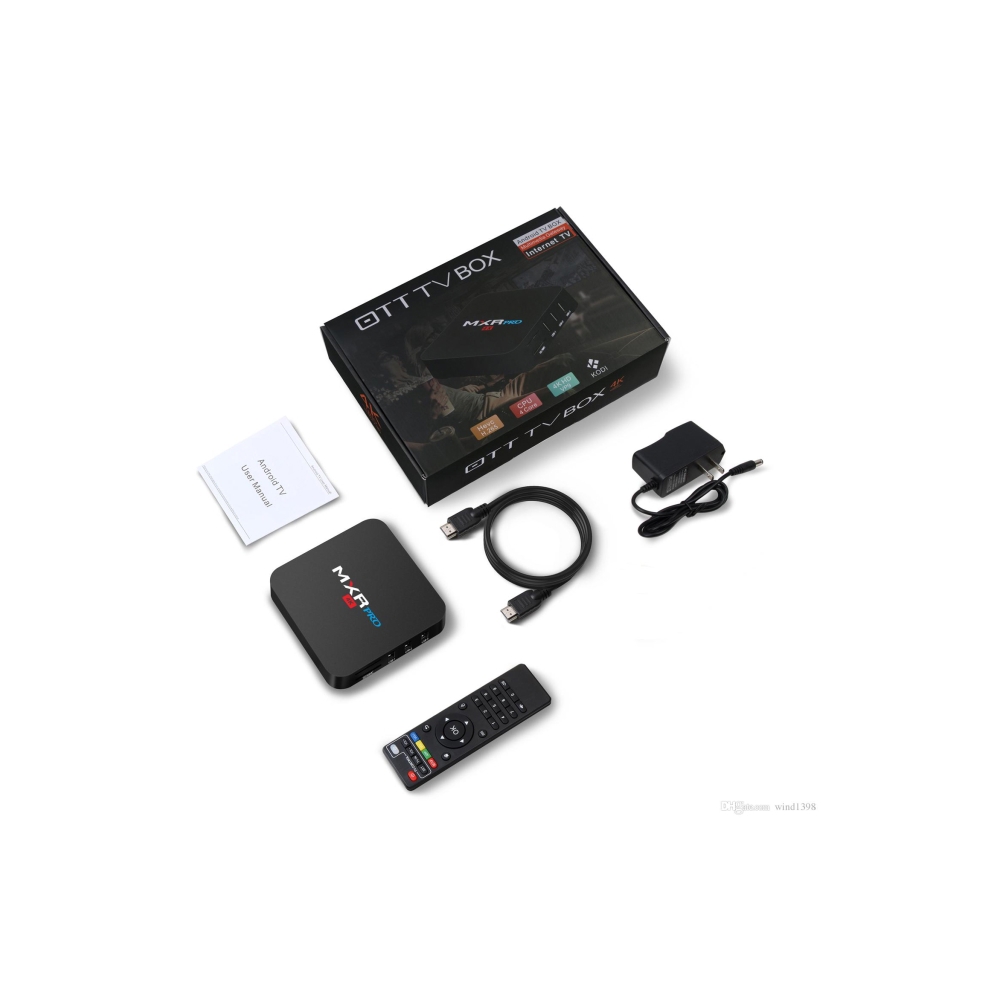 Allscreen Android Tv Box smart tv MXR PRO  7.1 TV Box RK3328 Quad-core 4GB / 32GB UHD 4K VP9 H.265 HDR10 LAN WiFi USB3.0 