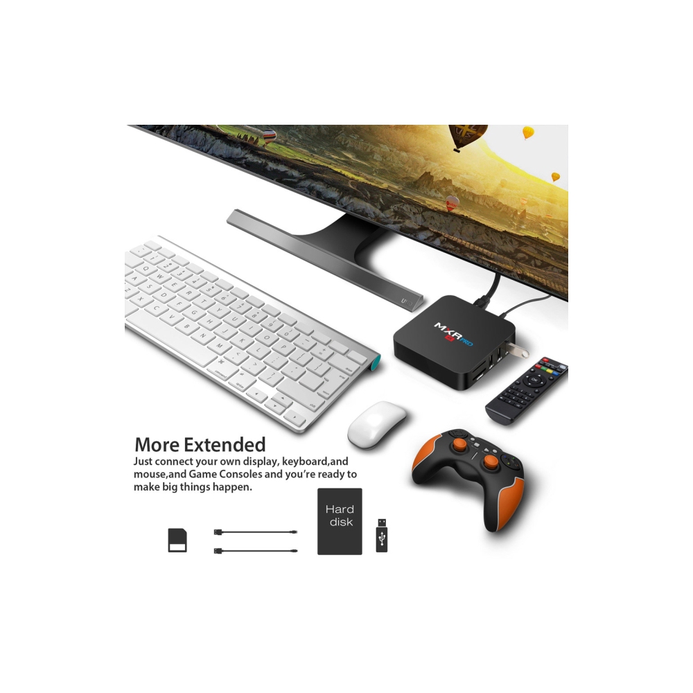 Allscreen Android Tv Box smart tv MXR PRO  7.1 TV Box RK3328 Quad-core 4GB / 32GB UHD 4K VP9 H.265 HDR10 LAN WiFi USB3.0 