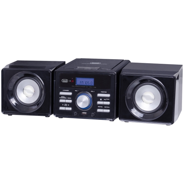 TREVI HIFI SYSTEM HCX1030S  BLACK  HIFI SOUNDS CDMP3USB FM RADIO AUX IN 10W REMOTE CONTROL