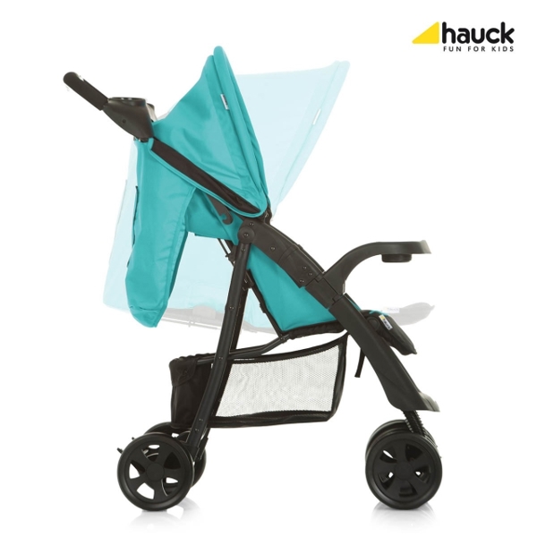 საბავშვო ეტლი Hauck Shopper Neo II One Hand Fold 4 Wheel Pushchair with Raincover, from Birth to 22 Kg, Black/Blue