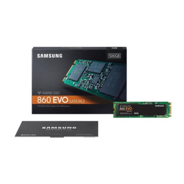 Samsung 860 EVO MZ-N6E500BW 500 GB, SSD form factor 2.5", SSD interface M.2, Write speed 520 MB/s, Read speed 550 MB/s