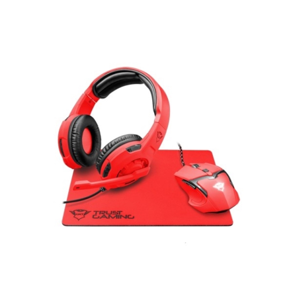 მაუსის პადი TRUST GXT790-SR SPECTRA GAMING BUNDLE - RED ( Gaming mouse+Gaming headset +Mousepad)