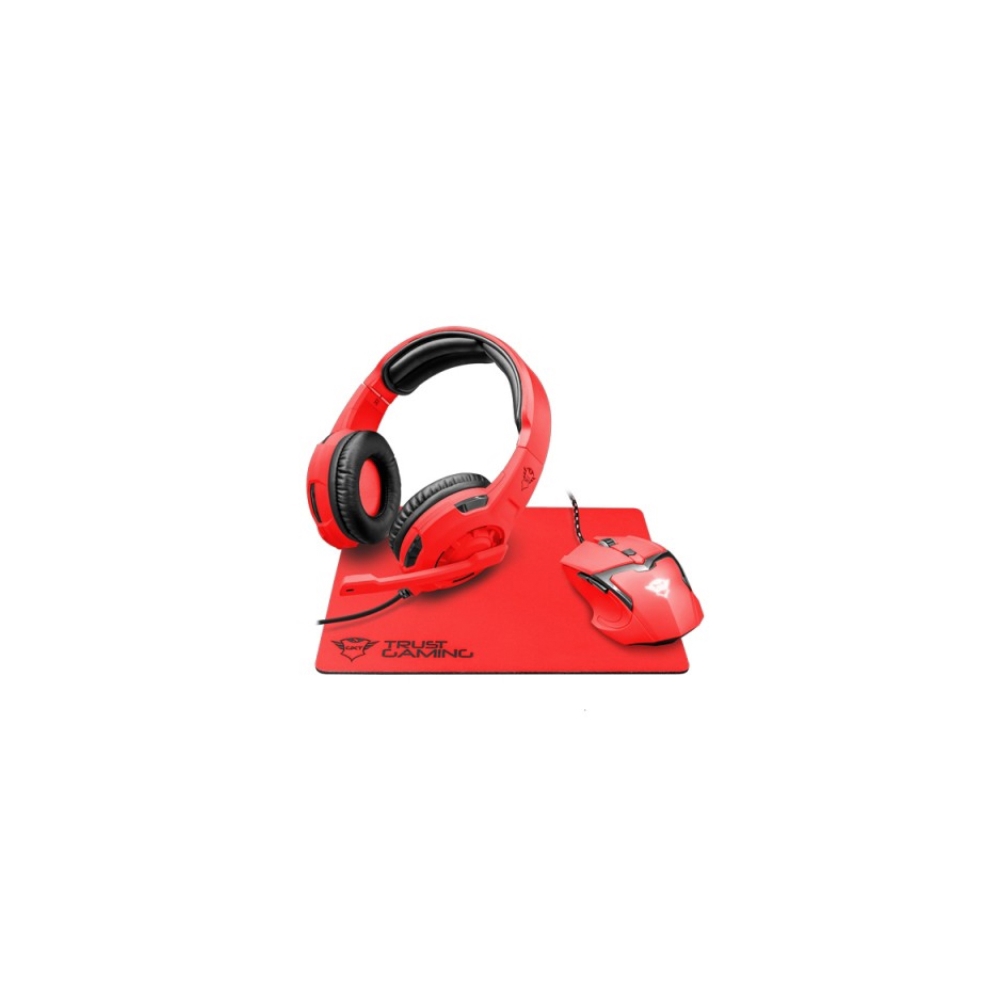მაუსის პადი TRUST GXT790-SR SPECTRA GAMING BUNDLE - RED ( Gaming mouse+Gaming headset +Mousepad)