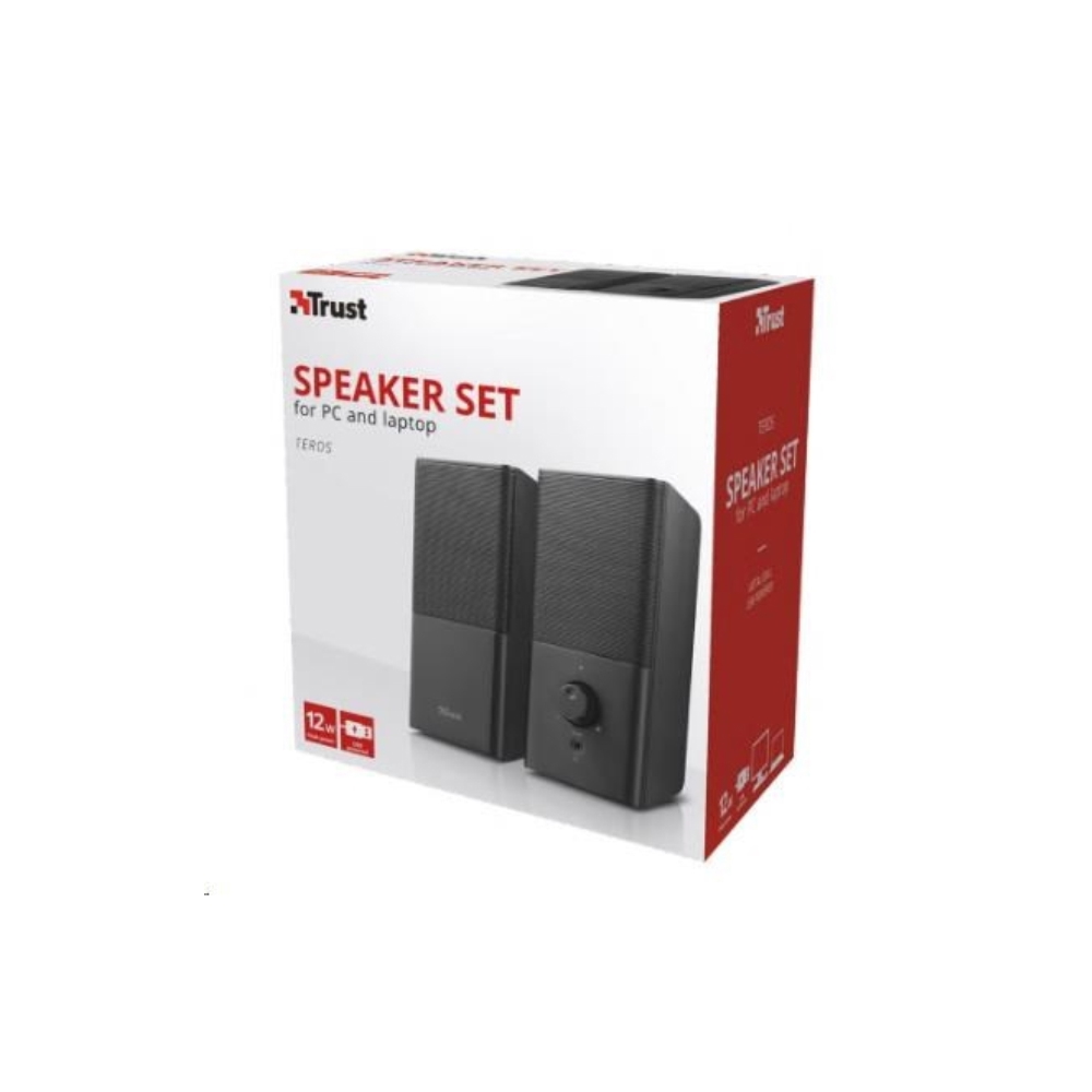 დინამიკი TRUST TEROS SPEAKER SET FOR PC AND LAPTOP 12W peak power (6 Watt RMS) General compatibility pc with 3.5mm audio output and USB port