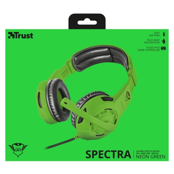 ყურსასმენი TRUST GXT 310-SG SPECTRA GAMING HEADSET - GREEN