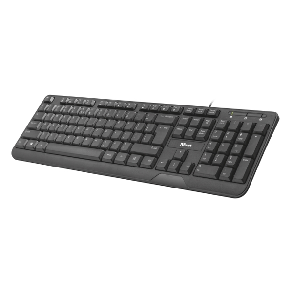 კლავიატურა TRUST - ZIVA MULTIMEDIA KEYBOARD 1.5 m cable Spill resistant 12 multimedia function keys (combined in F-keys) - Black