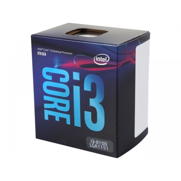  პროცესორი INTEL  CORE I3-8100  3.6GHX,6MB,LGA 1151 TRAY