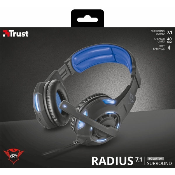 ყურსასმენი TRUST GXT 350 RADIUS 7.1 SURROUND HEADSET