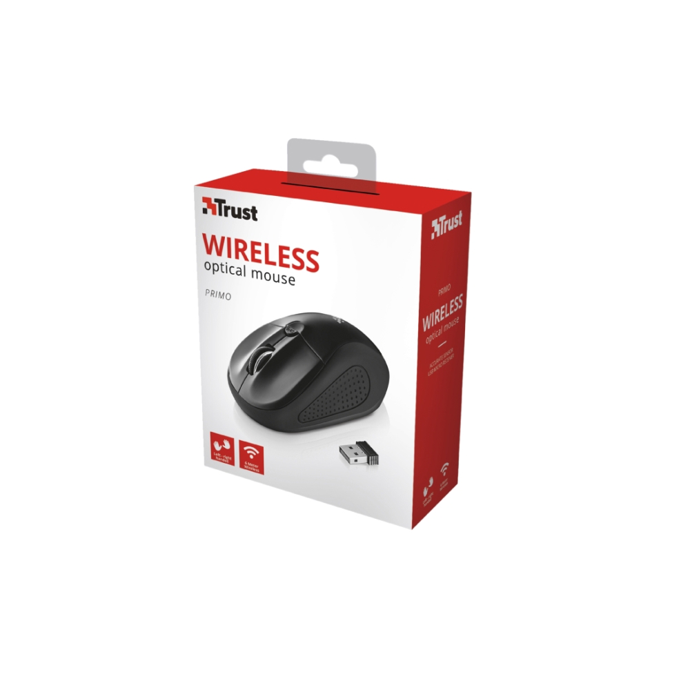 მაუსი TRUST - PRIMO WIRELESS MOUSE  Speed select button 1000-1600 DPI - BLACK