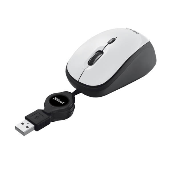 მაუსი TRUST Yvi Retractable Mouse - white