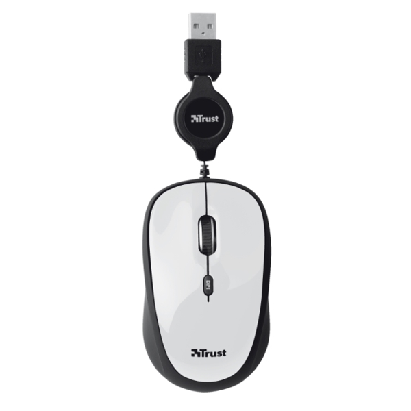 მაუსი TRUST Yvi Retractable Mouse - white