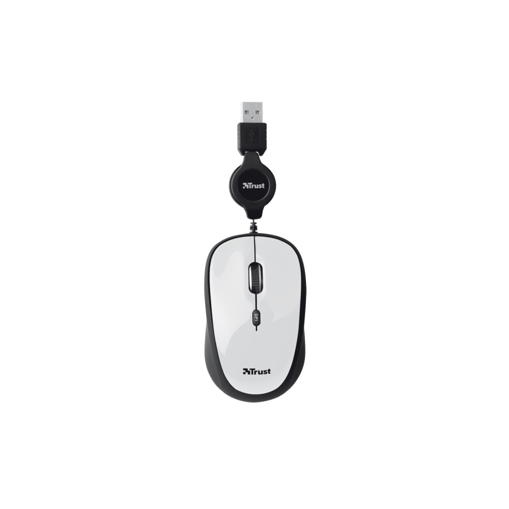მაუსი TRUST Yvi Retractable Mouse - white