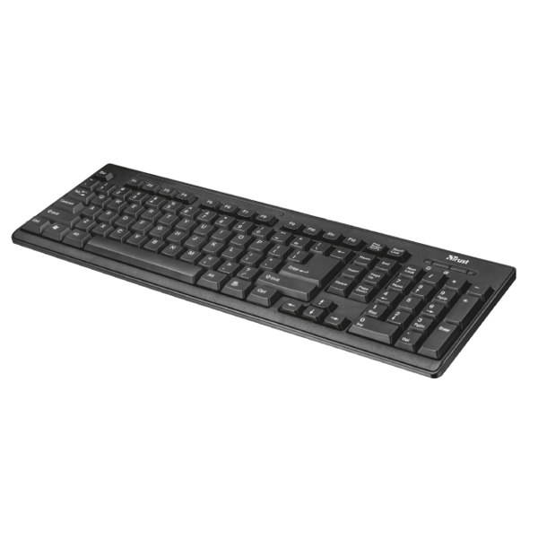 კლავიატურა TRUST - ZIVA Accurate optical sensor (1600 DPI) 10m Wireless range Storable USB micro-receiver WIRELESS KEYBOARD WITH MOUSE