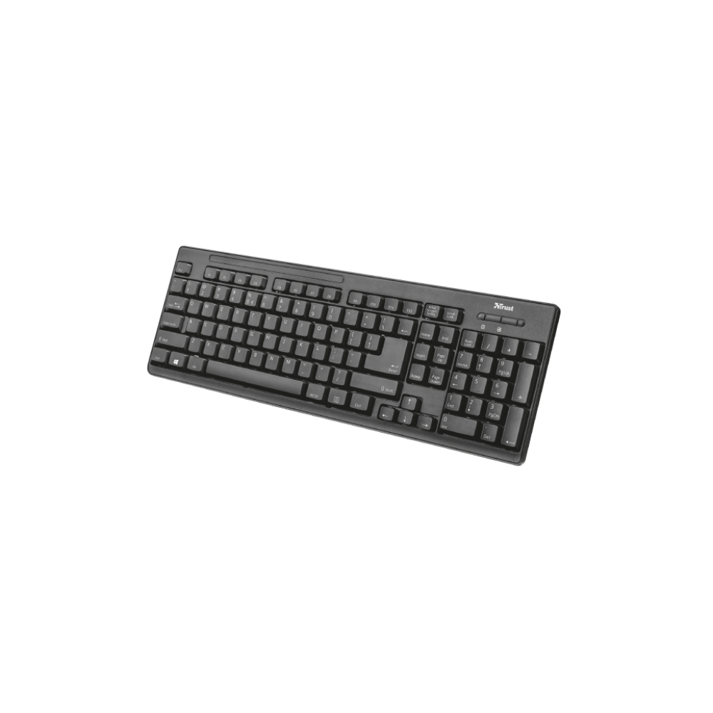 კლავიატურა TRUST - ZIVA Accurate optical sensor (1600 DPI) 10m Wireless range Storable USB micro-receiver WIRELESS KEYBOARD WITH MOUSE