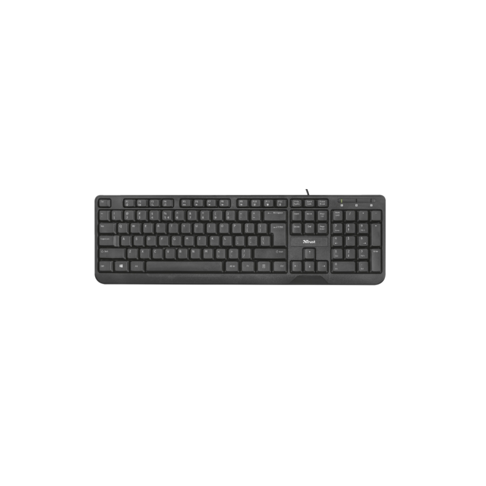 კლავიატურა TRUST ZIVA KEYBOARD / Full size, classic keyboard layout / 140 cm cable / Number of keys 104 - Black