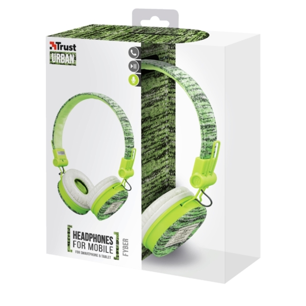 ყურსასმენი TRUST FYBER HEADPHONES - SPORTS GREEN