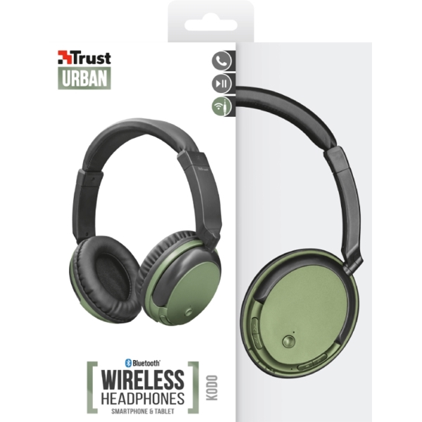 ყურსასმენი TRUST KODO BLUETOOTH WIRELESS HEADPHONE - OLIVE METALLIC