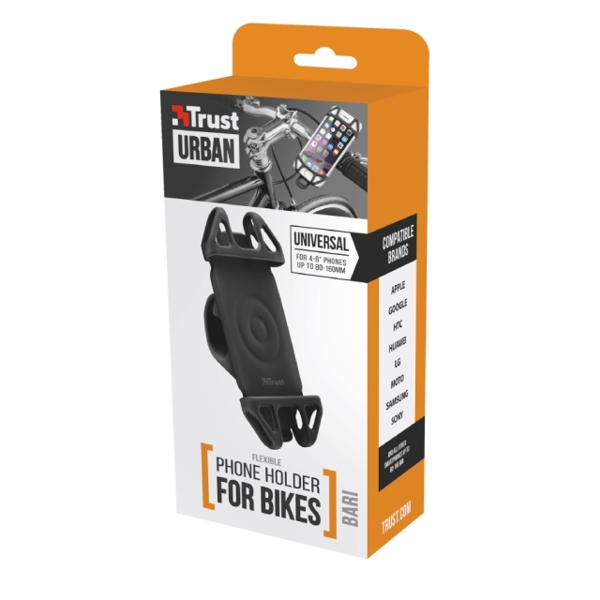 სმარტფონის სამაგრი TRUST BARI FLEXIBLE PHONE HOLDER FOR BIKES - BLACK