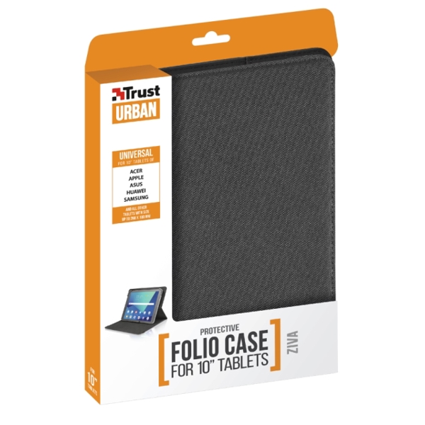 პლანშეტის ქეისი TRUST - ZIVA UNIVERSAL FOLIO CASE WITH STAND FOR 10" TABLETS