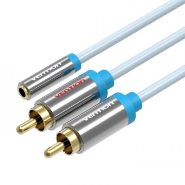 გადამყვანი VENTION VAB-R01-S150 3.5mm Female to 2RCA Male Cable 1.5M Blue