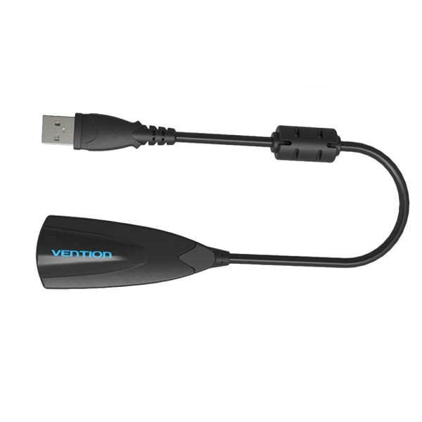 გადამყვანი Vention VAB-S09-B USB External Sound Card with Ferrite Core 0.2M Black