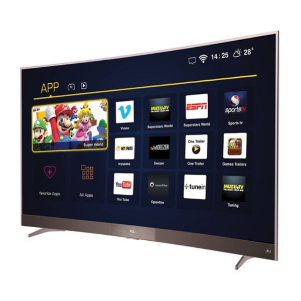 ტელევიზორი LED TCL 49"(124CM) 49P32CFS (NT63PS-EU) GUN GRAY CURVED ANDROID SMART 1GHZ 16:9 FHD 1920X1080  8MS 178*178* 280CDM2 4000:1 2XHDMI 1XMHL DVB-TT2S2C