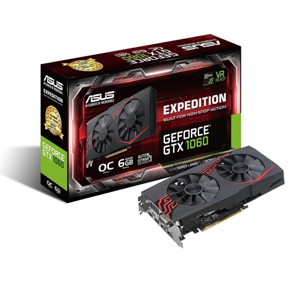 ვიდეო დაფა PCI EXPRESS 6GB ASUS EXPEDITION GEFORCE  GTX 1060 OC EDITION 6GB GDDR5 FOR NON-STOP VR AND 4K GAMING