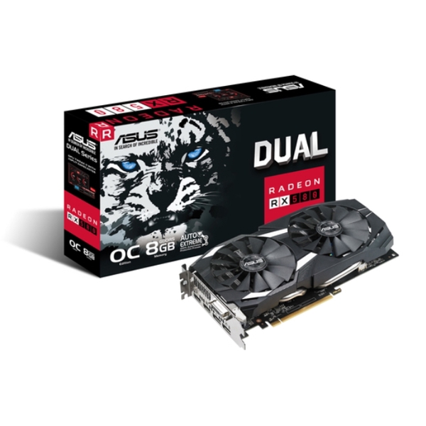 ვიდეო დაფა PCI EXPRESS 8GB ASUS RADEON RX 580 8GB DUAL-FAN OC EDITION GDDR5 DP HDMI DVI VR READY AMD GRAPHICS CARD